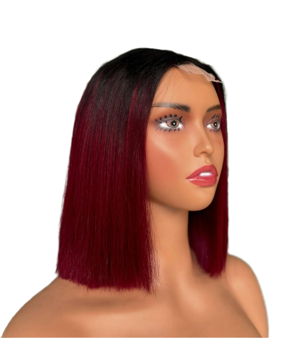 10” Ombre Red Bob Wig
