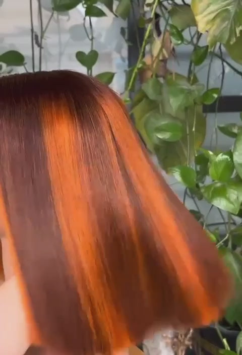 10” Blonde Highlighted Straight Bob Wig