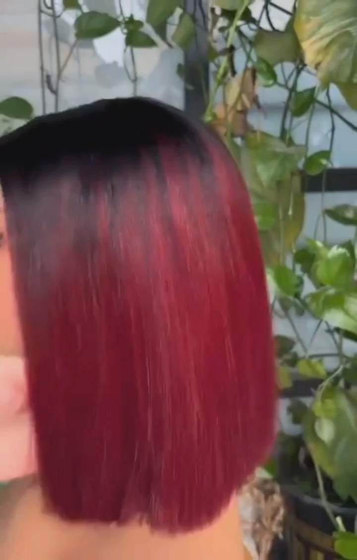 10” Ombre Red Bob Wig